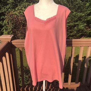 Alfred Dunner Melon 2X Short Sleeve Top